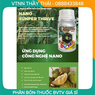 Nano Sunper thrive, Phân bón hữu cơ sinh học phục hồi cây suy, xanh cây, dưỡng bông, đậu trái, to trái