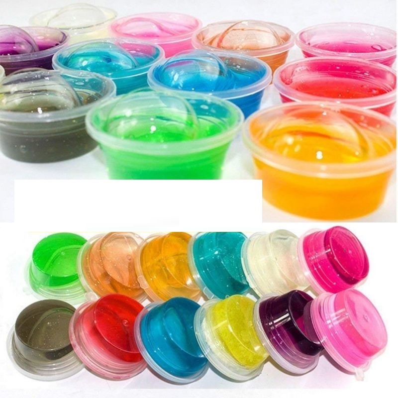 Slime 12 lọ 12 màu có slam kim tuyến mềm dẻo thích thú
