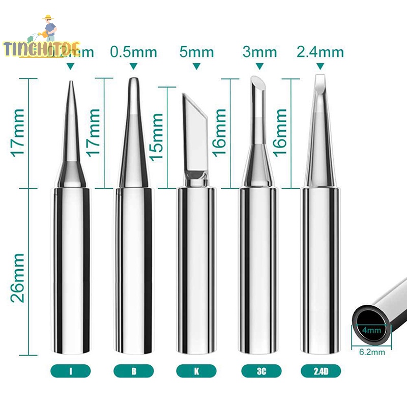 Bộ 5 Mũi Hàn Sắt Nguyên Chất i + b + k + 2.4d + 3c 900m