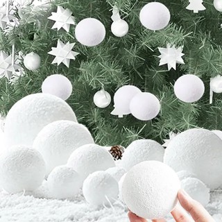 Bộ 6 quả cầu tuyết xốp trang trí cây thông giáng sinh