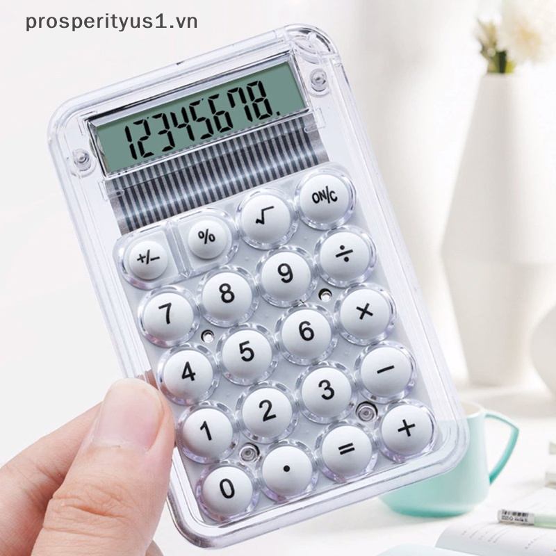 Máy Tính Cầm Tay mini Màn Hình 8 Chữ Số Trong Suốt Di Động Tiện Dụng Cho Học Sinh [prosperityus1] 8 Digimonts