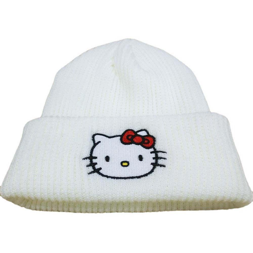 Somedayzl Mũ Len Trùm Đầu Thêu Hình kuromi Dệt Kim Co Giãn Thời Trang Mùa Đông Cho Bé Gái