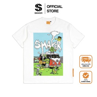 Áo thun 100% cotton hình vui nhộn - 420 picnic tee in white