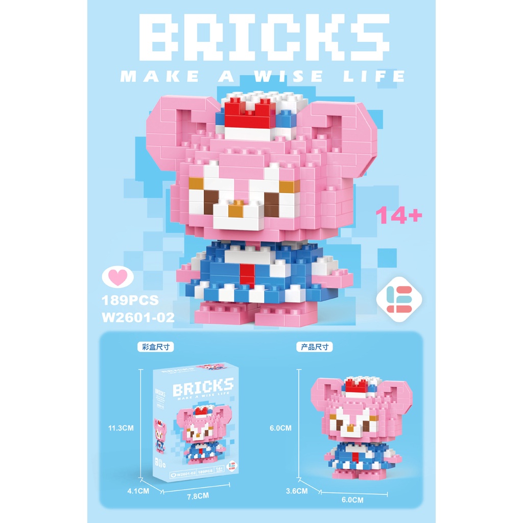 Đồ Chơi Lắp Ráp Mô Hình Búp Bê mini Làm Bằng Tay Trang Trí Giáng Sinh Cho Trẻ Em