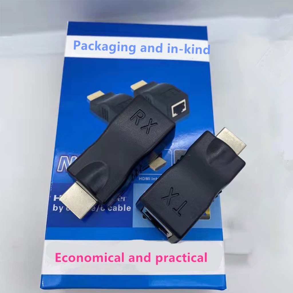 Mengqi HDMI Extender HDMI To RJ45 Over Cat 5e/6 Network LAN Ethernet Adapter 4K 1080P