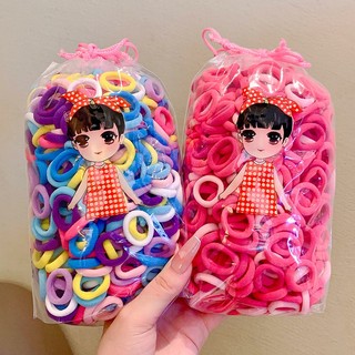 Set 100 dây buộc tóc co giãn nhiều màu sắc cho bé