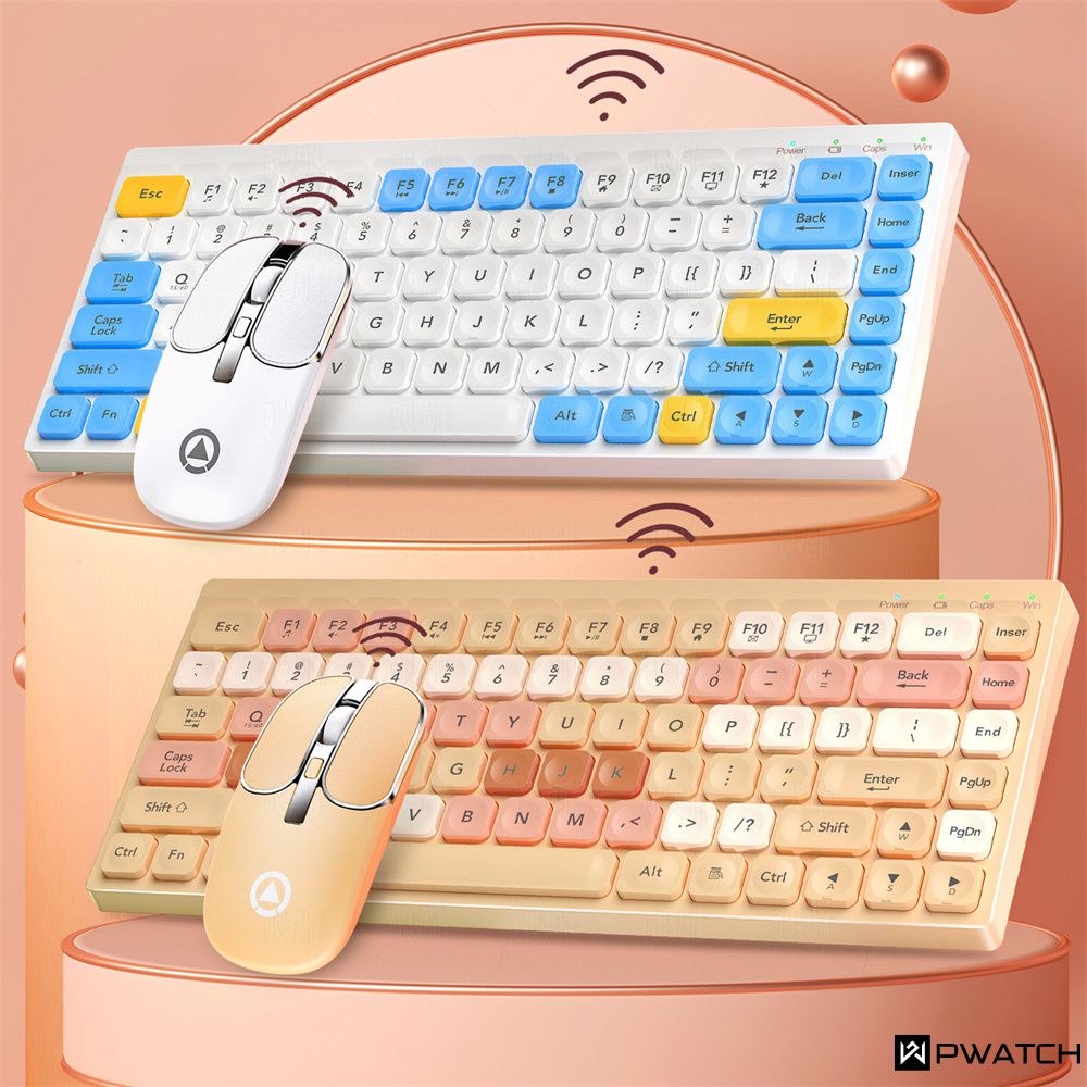 Bộ bàn phím và chuột không dây ba chế độ Bluetooth và 2,4g có thể sạc lại Sử dụng tại nhà và văn phòng tại nhà và USB Hub Type C Trạm kết nối 5 trong một Type C đến 4k Dp 【Pwatch】