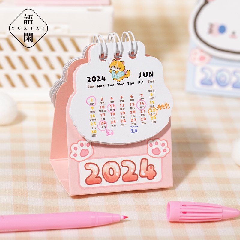 Lịch Mini 2024 Meow Meow Để Bàn Siêu Cưng