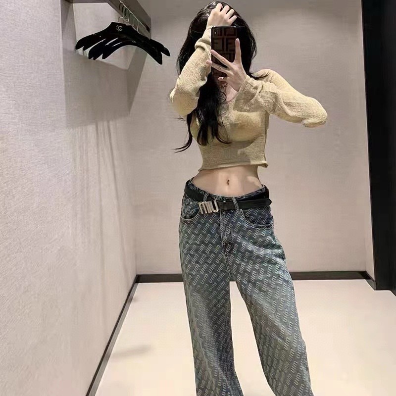 Quần Jean jacquard 23Ww Thu / Mùa Đông Mới