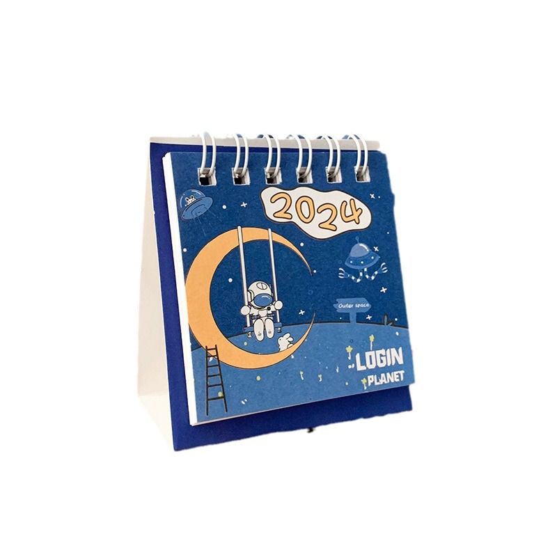 Lịch để bàn mini Decor 2024 họa tiết hoạt hình dễ thương 6.5x6.5cm