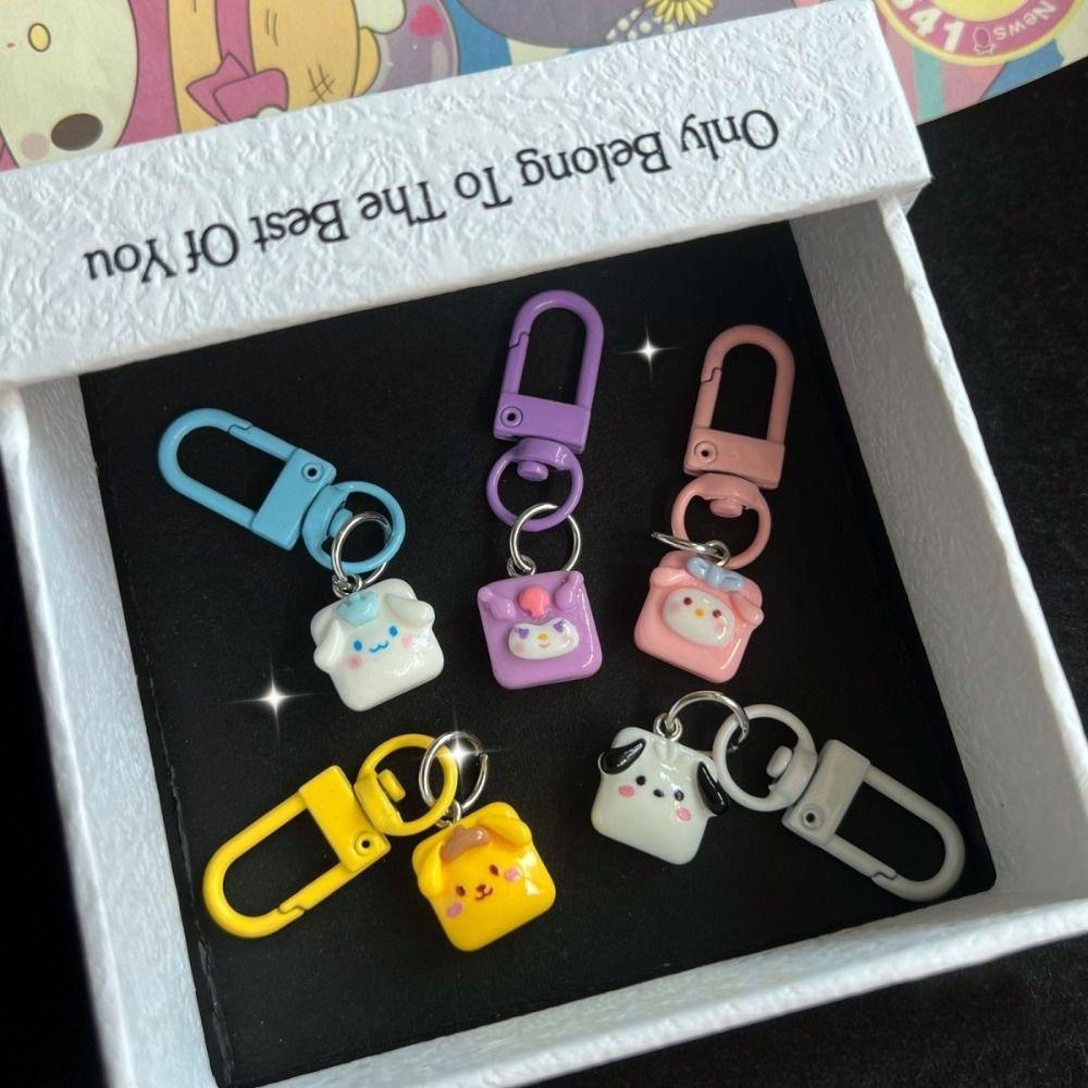 Mmluck cinnamoroll Móc Khóa resin Mặt Vuông Hình Khối Lập Phương pachacco purin kuromi anime kawaii my melody