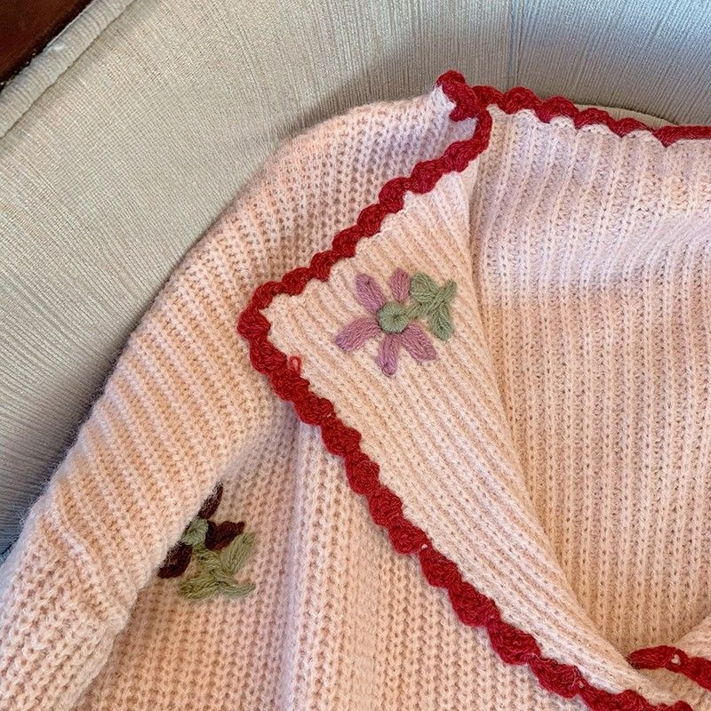 Áo Khoác cardigan Dệt Kim Dáng Ngắn Thêu Họa Tiết Thời Trang Xuân Thu 2023 Cho Nữ