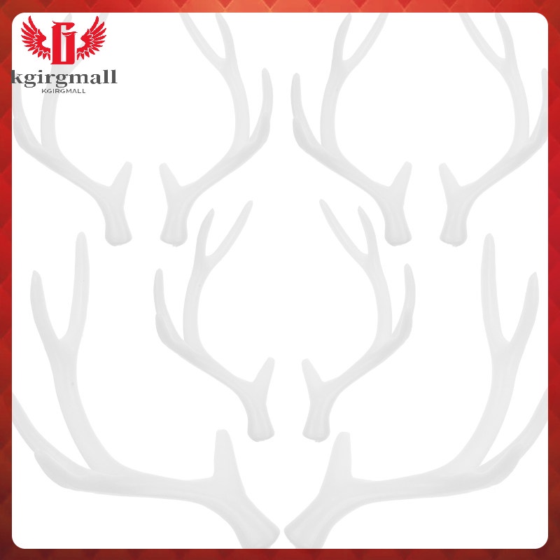 Set 4 Cặp Đầu Sừng Hươu Bằng Nhựa Trắng Trang Trí Giáng Sinh diy