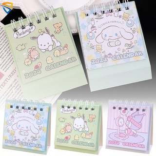 SANRIO Lịch Để Bàn 2024 mini Họa Tiết Hoạt Hình kuromi cinnamoroll pochacco Dễ Thương