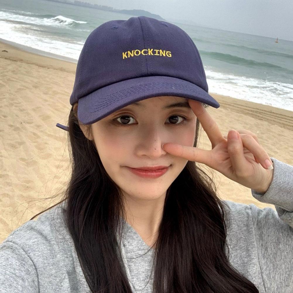 Mũ Lưỡi Trai Màu Trơn Thêu Chữ Thời Trang Hàn Quốc b5t2