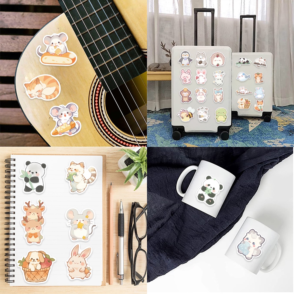 Bộ 50 Miếng Dán Họa Tiết Hoạt Hình graffiti Chống Thấm Nước Trang Trí Vali / laptop / Điện Thoại / Quà Tặng Cho Bé