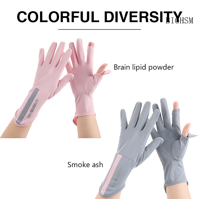Bighsm Găng Tay Lái Xe Chống Tia uv Chống Trượt Thoáng Khí Có Thể Chạm Màn Hình Cảm Ứng skk
