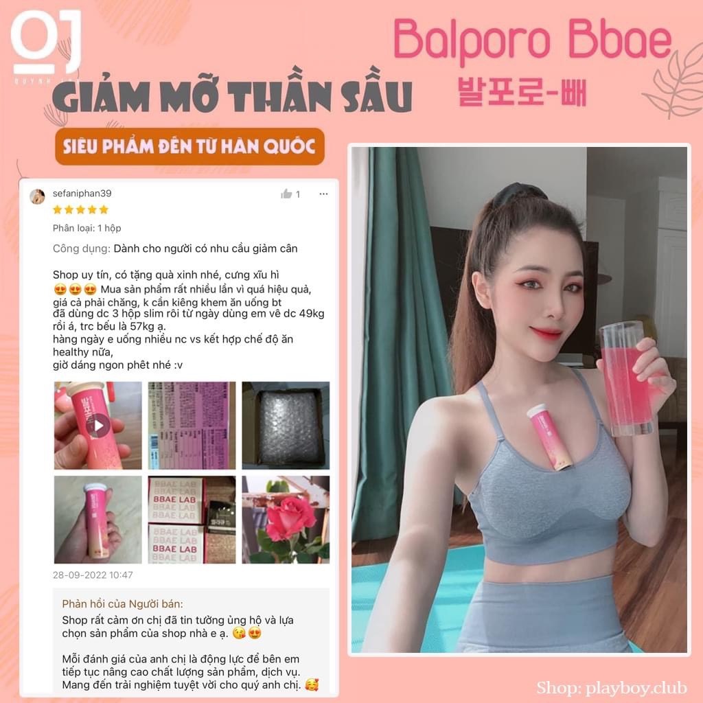 Sủi Giảm Cân BALPORO BBAE hỗ trợ giảm cân, đẹp da, đốt cháy mỡ thừa, tăng cường quá trình chuyển hóa dinh dưỡng