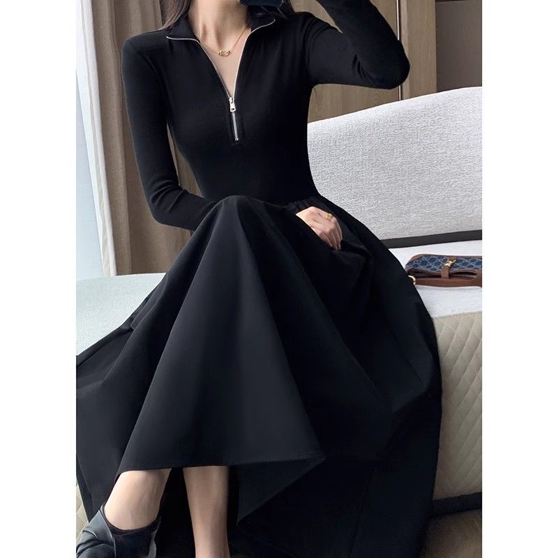 Set Váy Dài Nữ Váy body Dáng Dài Đầm Mùa Đông Cổ Chữ v Phong Cách Thời Trang Pháp Cổ Điển Mới Dành Cho Nữ | BigBuy360 - bigbuy360.vn