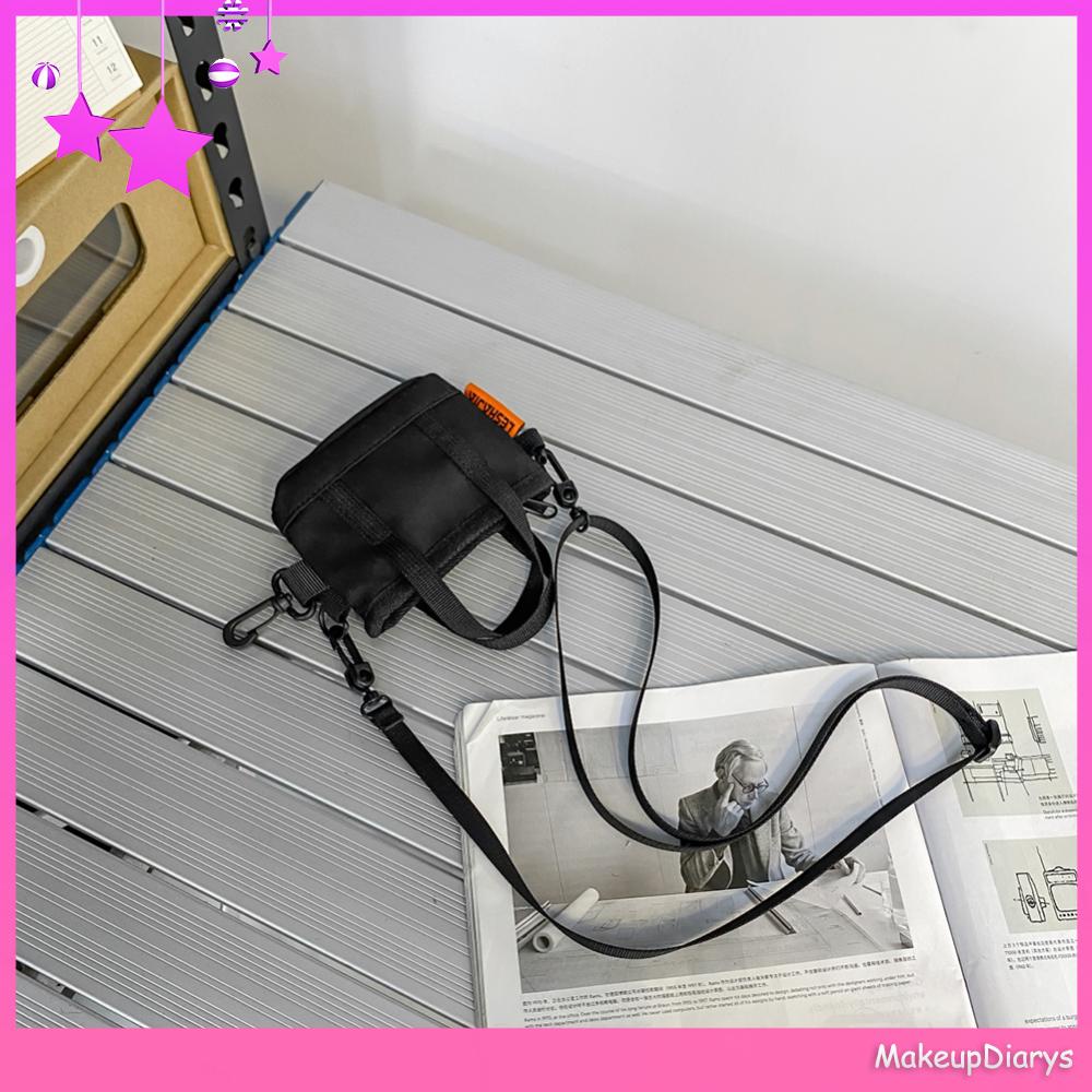 ★ Đồ Trang Điểm Trang Điểm ★ Túi Xách nylon Màu Sắc Trơn Thân Thiện Với Môi Trường Phong Cách retro unisex