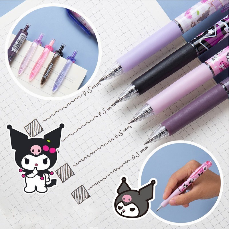 SANRIO Set 6 Bút Mực gel Ngòi 0.5 kuromi / kitty Dễ Thương Cho Nam Và Nữ