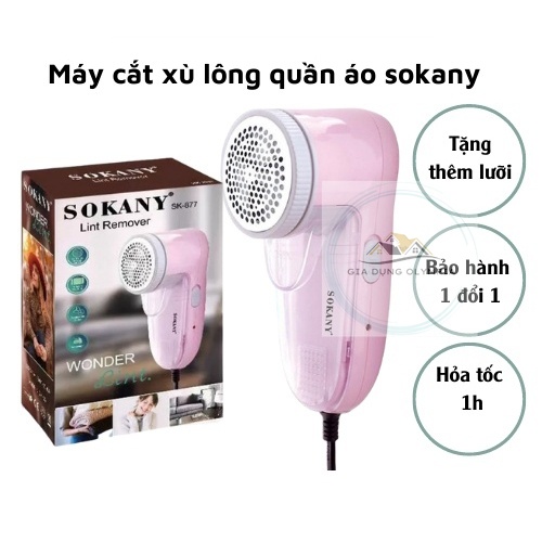 Máy cắt lông xù quần áo mini SOKANY dùng điện cắt siêu bén, Tặng Kèm Lưỡi Dao Thay Thế - Gia Dụng OLympia