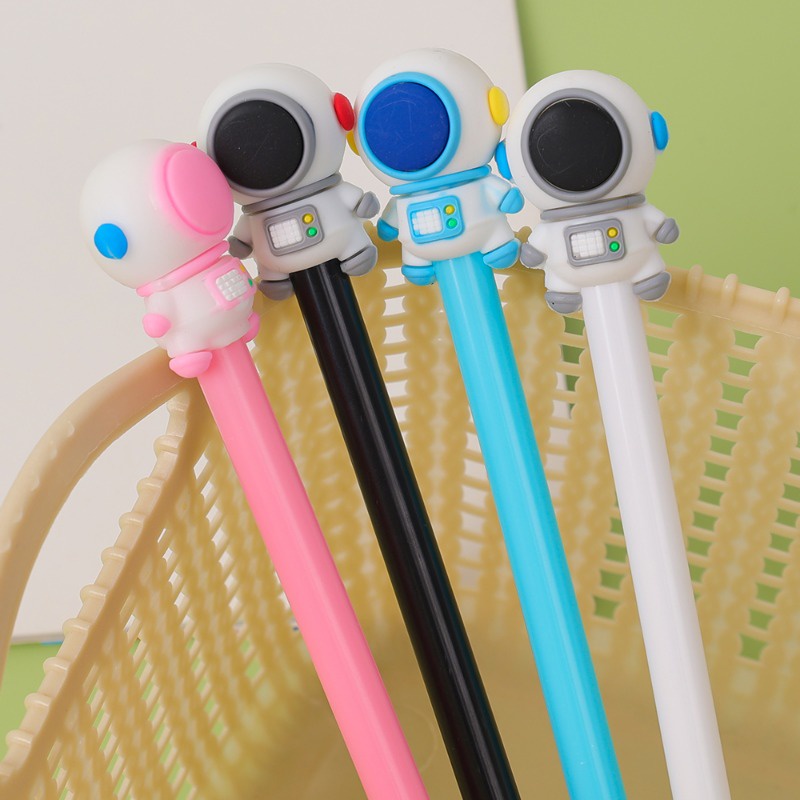Bút Mực gel Dạng Nhấn Hình Phi Hành Gia Hoạt Hình Dễ Thương Sáng Tạo Nhanh Khô Dành Cho Học Sinh / Văn Phòng / Bút Viết Đen