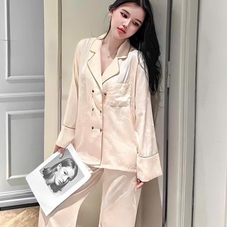M69- pijama dài cổ véc cho nữ - Bộ ngủ mặc nhà hàng quảng châu cao cấp mẫu mới