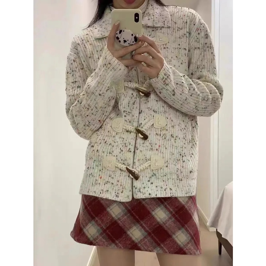 Áo Khoác cardigan Dệt Kim Tay Dài Dáng Rộng Đính Nút Nhiều Màu Sắc Thời Trang Cho Nữ