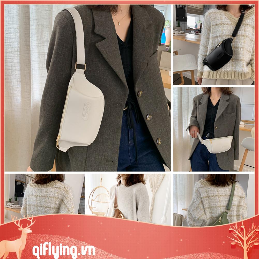 Túi Đeo Hông Nhỏ Bằng Da pu Màu Trơn Thời Trang Thường Ngày Cho Nữ