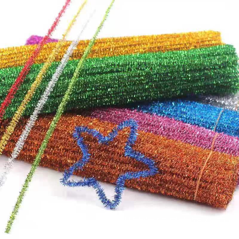 Set 100 Miếng Vải Sợi chenille 6mm * 30cm Làm Đồ Thủ Công
