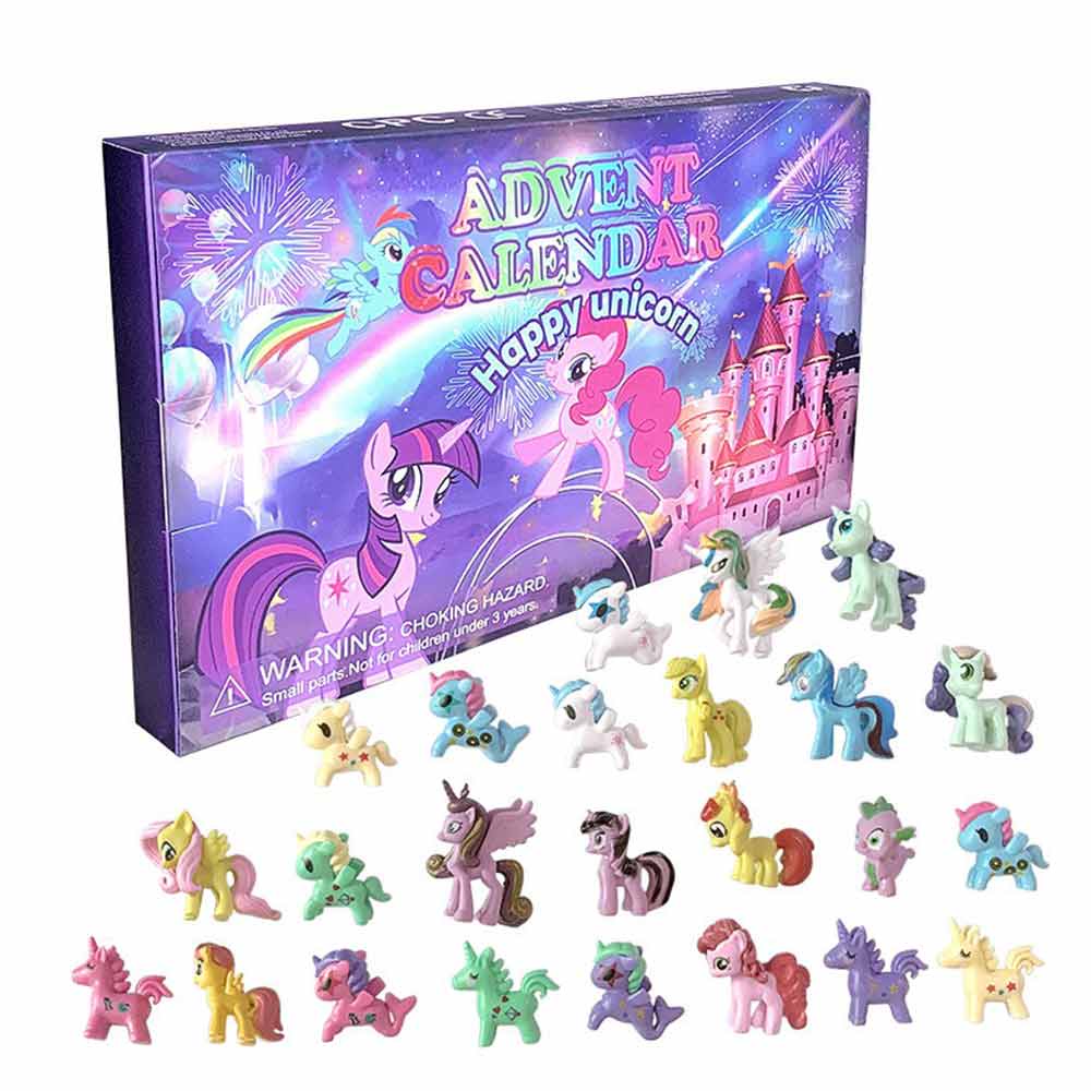 24Days Christmas Advent Calendar My Little Pony Blind Box Unicorn Cute Toys Xmas Countdown Gift