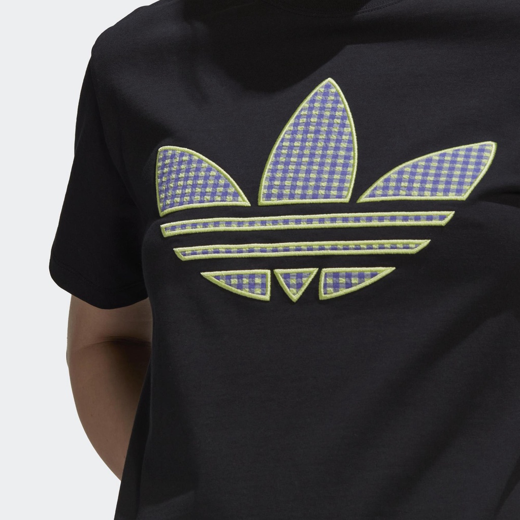 Adidas Phong cách sống Áo Thun Ba Lá Application Nữ Đen HB9435