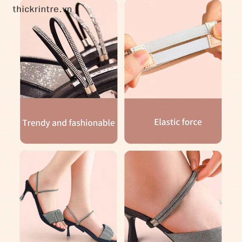 Th Đai Đeo Mắt Cá Chân Giữ Giày Cao Gót Chống Trượt Đính Đá Phối Ren Hình Tam Giác Cho Nữ vn