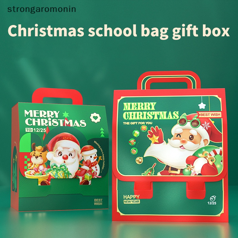 St Hộp Quà Tặng Giáng Sinh / Năm Mới Cầm Tay Hình Ông Già Noel eve Táo Dễ Thương