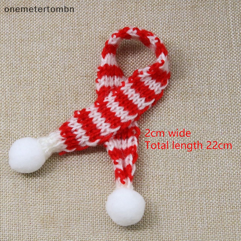 Set 2 Mũ Giáng Sinh mini Kèm Khăn Choàng Cổ Dệt Kim Cho Búp Bê bn