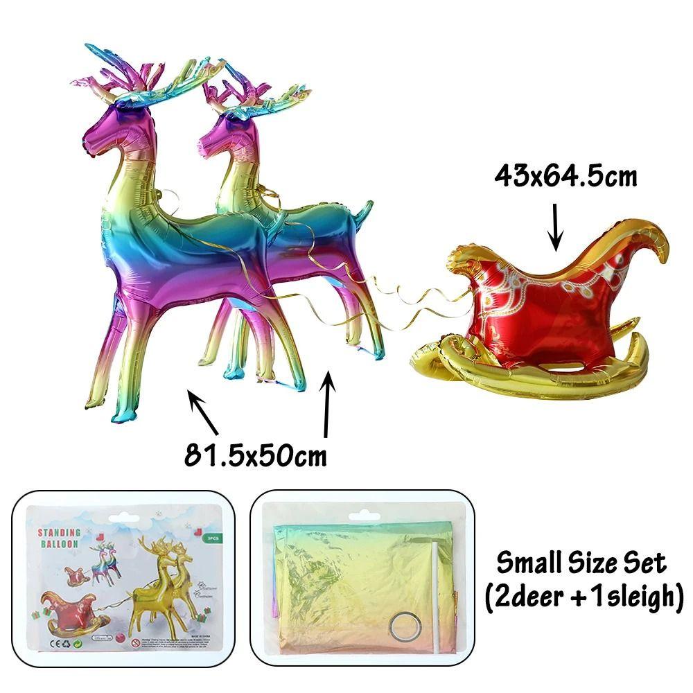 Muvako Bong Bóng Lá Vàng Hình Hươu Có Giá Đỡ Bơm Hơi Đứng Để Trang Trí Tiệc Giáng Sinh / Nhà Ở / Tiệc Tùng