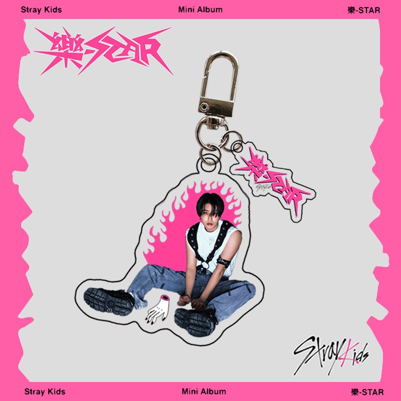 Móc Khóa Hai Mặt acrylic Hình kpop stray kids le-star Mới Quyến Rũ