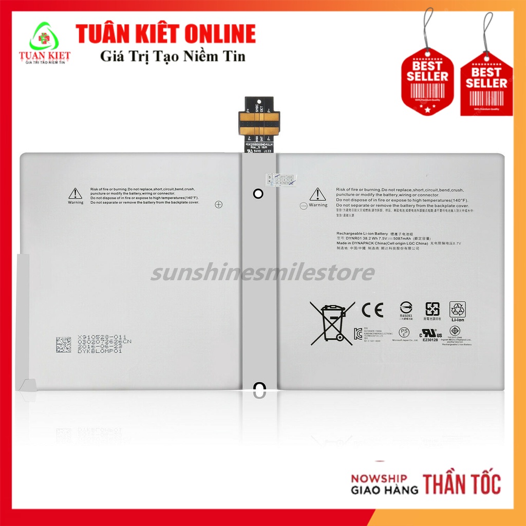 Pin Battery Microsoft Surface Pro 4 PRO4 1724 12.3"Tablet DYNR01 G3HTA027H