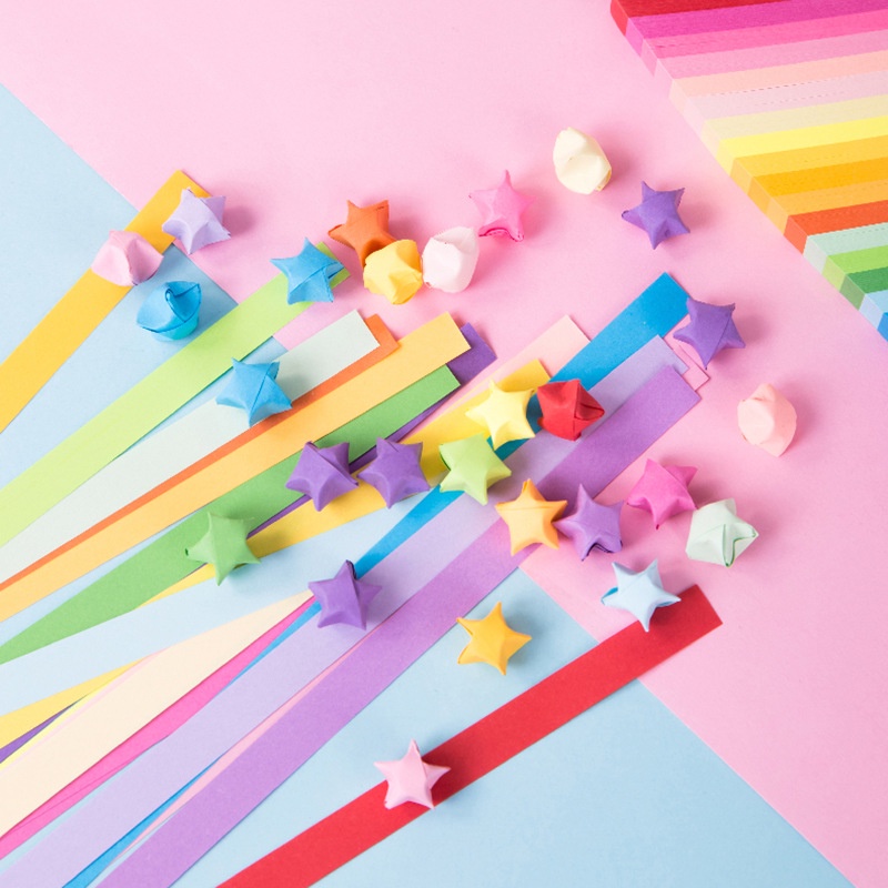 Set 540 Tờ Giấy Gấp Sao origami 21 * 1cm 27 Màu