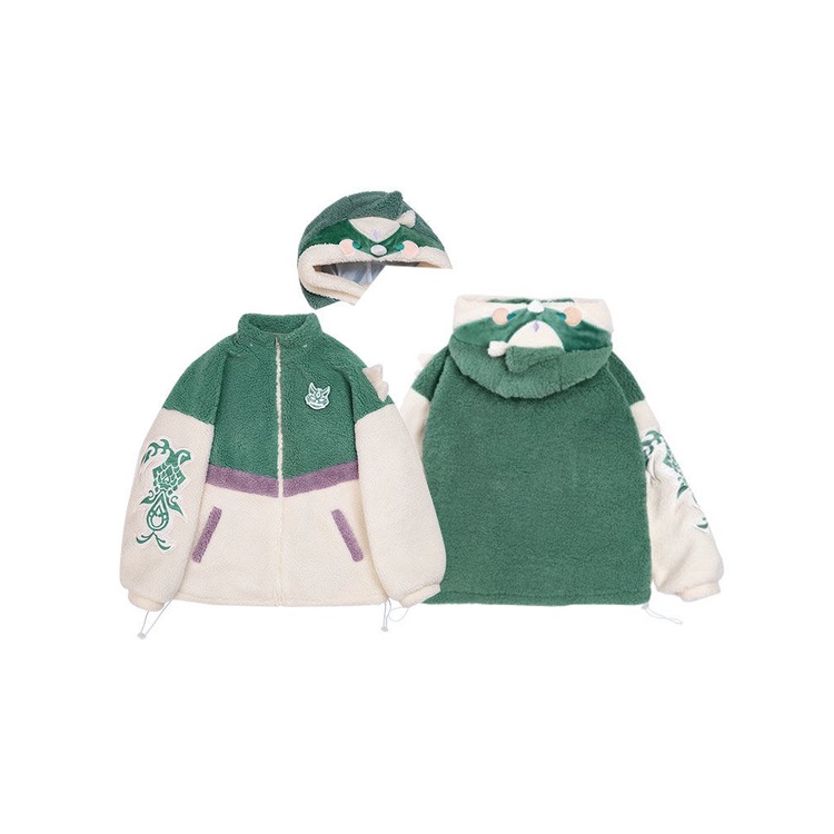 Áo Khoác Len Lông Cừu Dáng Rộng Đơn Giản Hóa Trang Nhân Dân Tộc creme chung lizhong Wang Wang yansheng merchandise