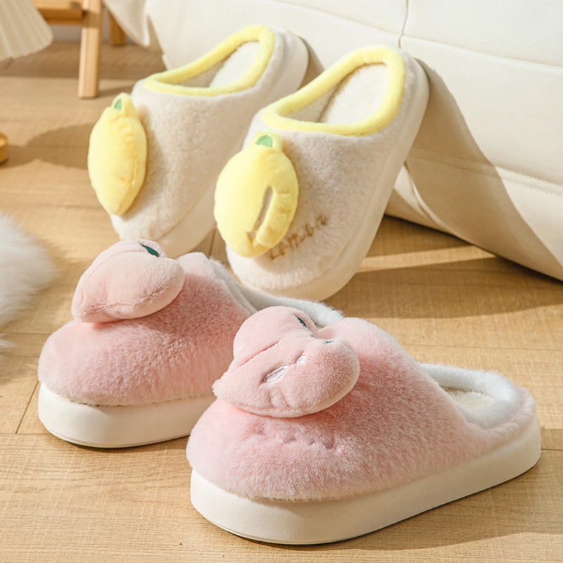 Dép Bông Đi Trong Nhà Chống Trượt Bằng Vải cotton Thời Trang Thu Đông 2023 Dễ Thương Cho Nữ