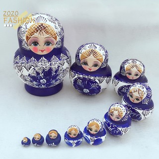 Set 10 búp bê nga matryoshka bằng gỗ