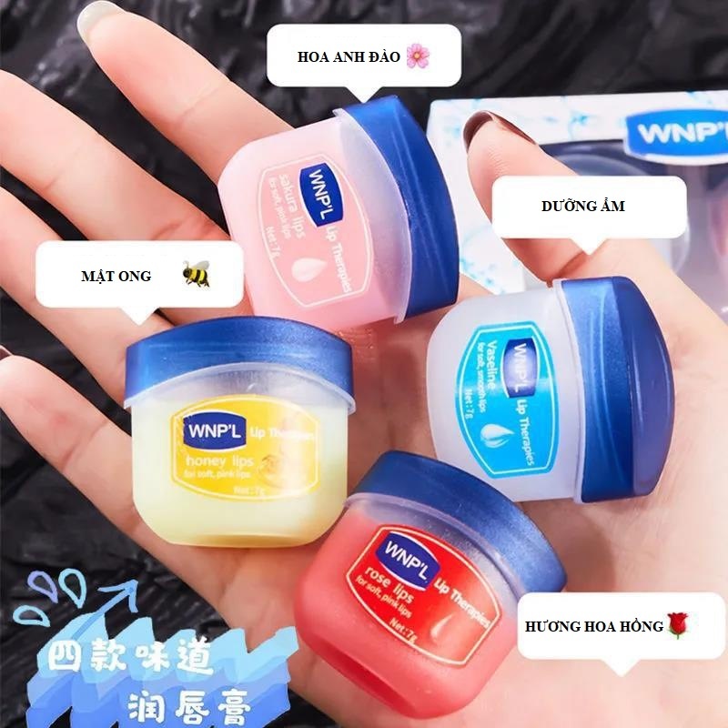 Kem ủ môi WNP'L set 4 hũ mùi hương thơm tự nhiên, chống nẻ dưỡng ẩm giảm thâm môi căng mịn, son dưỡng môi