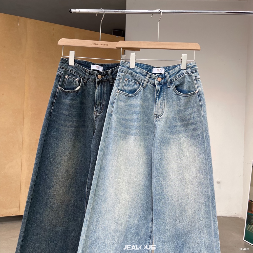 Quần jeans mài gối ống to M7 - 10463