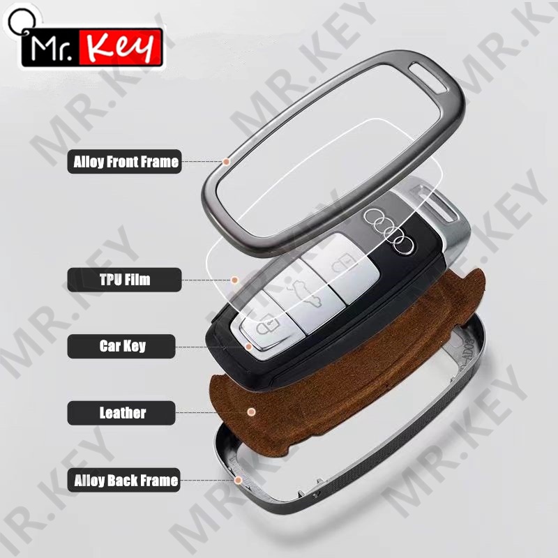 Vỏ Da Kim Loại Bảo Vệ Chìa Khóa Điều Khiển Từ Xa Cho Xe Hơi audi a8 d3 d4 d5 4h