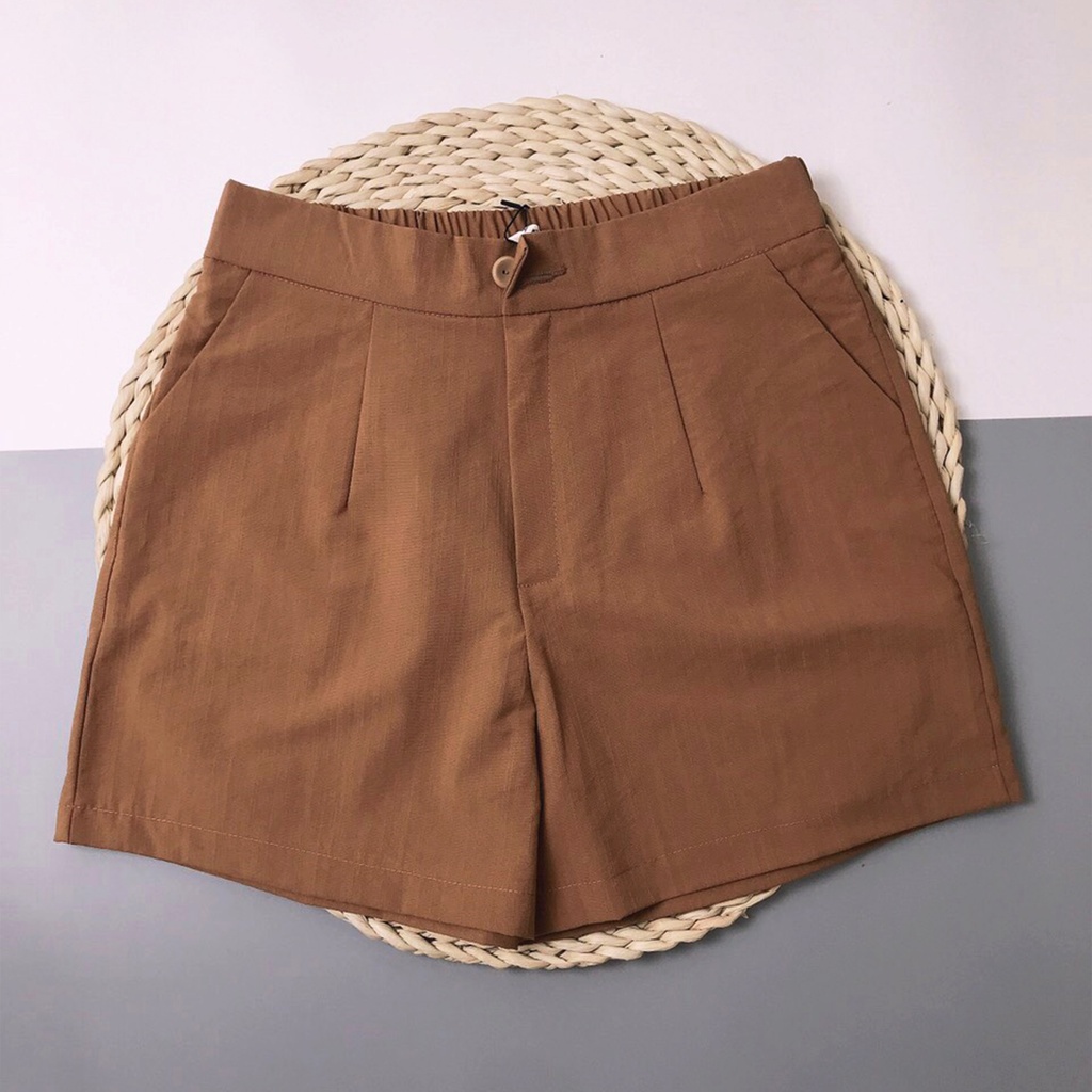 Quần Đùi Nữ Minchi Chất Đũi Cạp Cao Lưng Chun Freesize Không Nhăn Siêu Mát