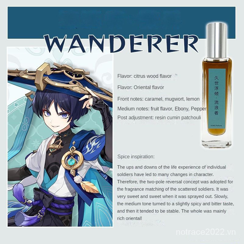 ★Genshin Impact★Zhongli& Xiao& Venti & Wanderer & kazuha & Tartaglia& Albedo Nước hoa có nguồn gốc ấn tượng