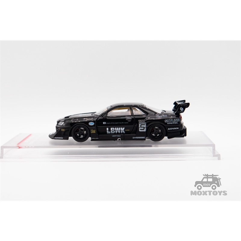 Mô Hình Xe Hơi nissan lbwk er34 no.5 chome Đen Tỉ Lệ 1: 64