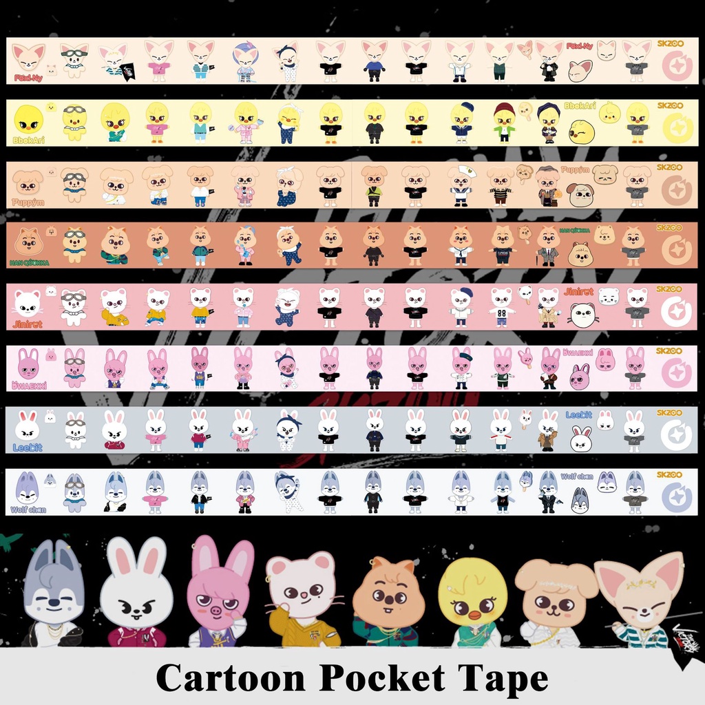 StrayKids SKZ Cartoon Pocket Washi Tape Diy Stickers